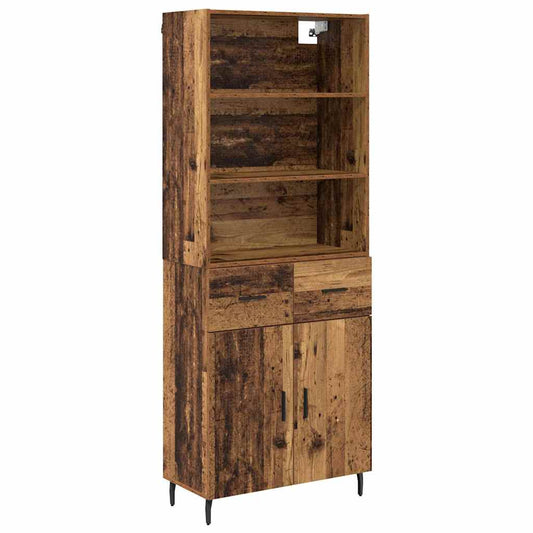 Highboard 2 pcs Old Wood 69.5 x 32.5 x 180 cm Engineered Wood