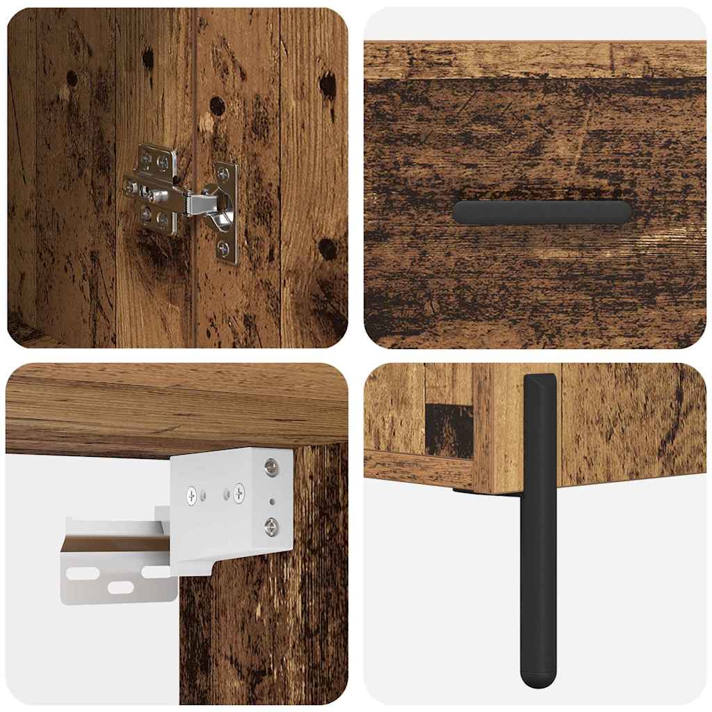 Highboard 2 pcs Old Wood 69.5 x 34 x 180 cm Engineered Wood