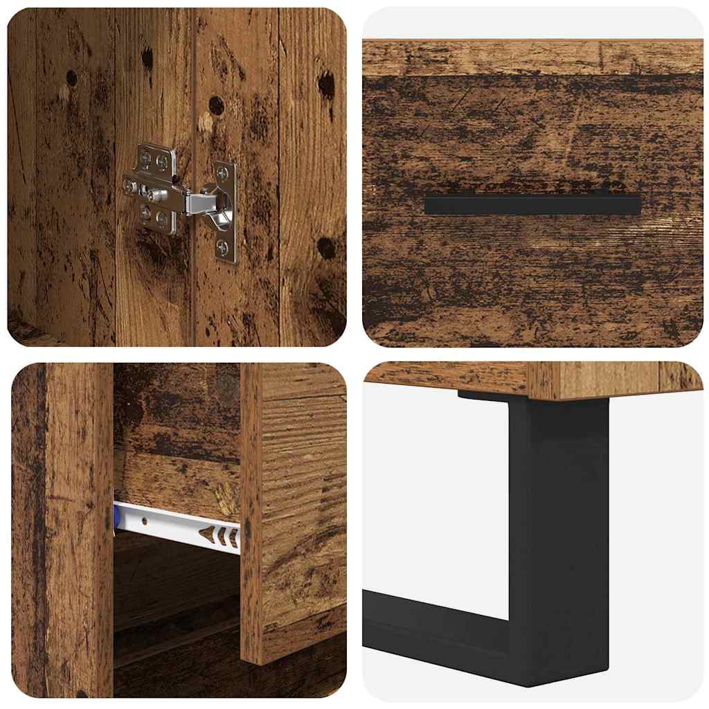 Highboard with Drawer 2 pcs Old Wood Engineered Wood