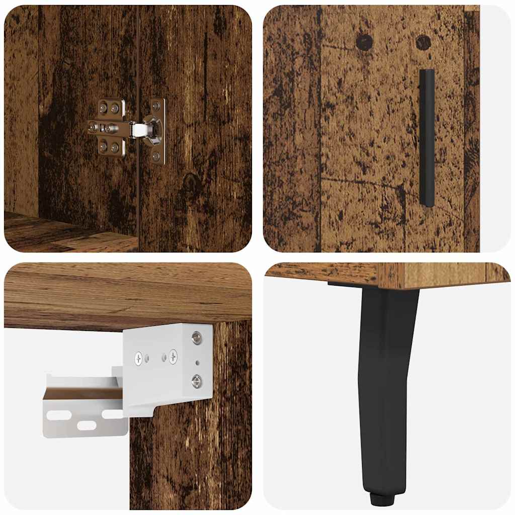Highboard 2 pcs Old Wood 69.5 x 32.5 x 180 cm Engineered Wood