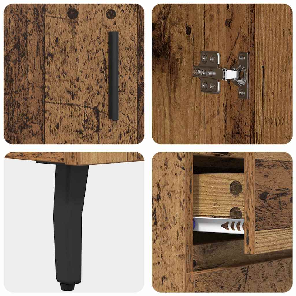 Highboard 2 pcs Old Wood 69.5 x 32.5 x 180 cm Engineered Wood