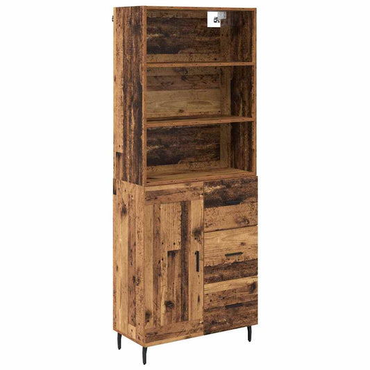 Highboard 2 pcs Old Wood 69.5 x 32.5 x 180 cm Engineered Wood