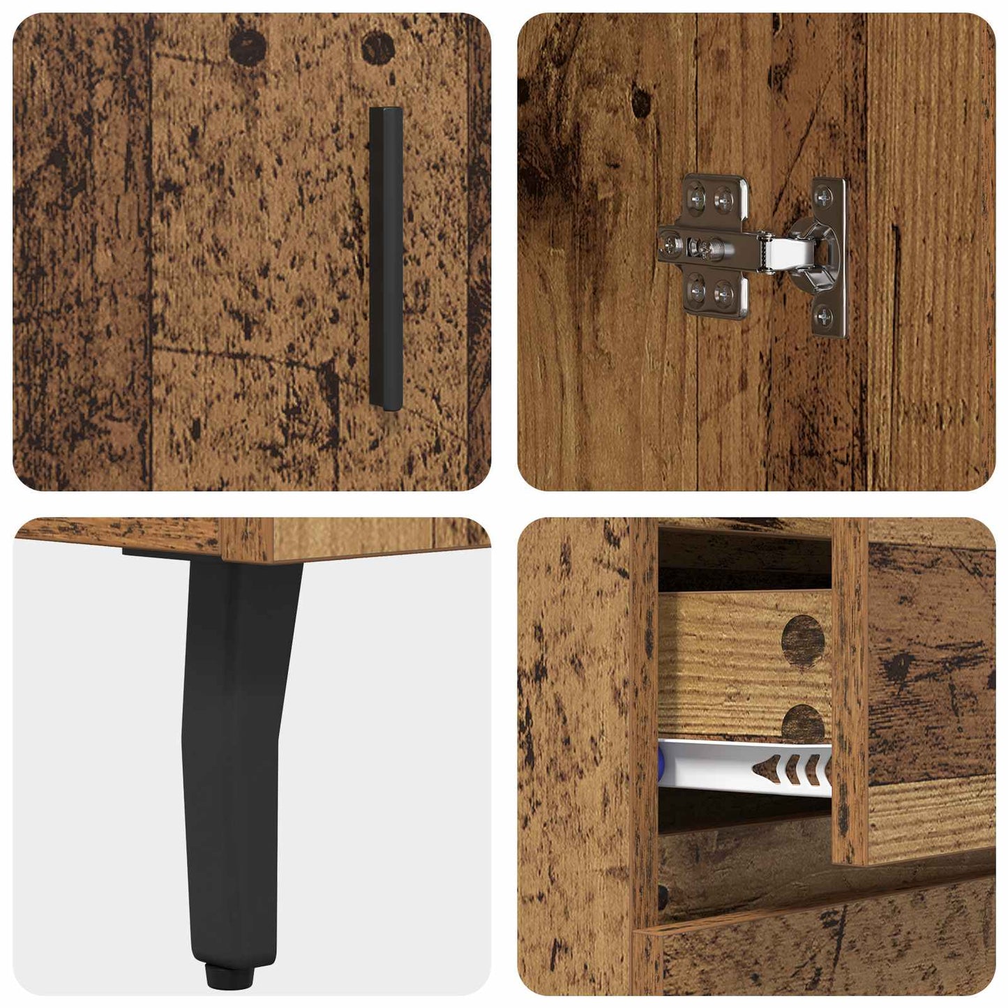 Highboard 2 pcs Old Wood 69.5 x 34 x 180 cm Engineered Wood