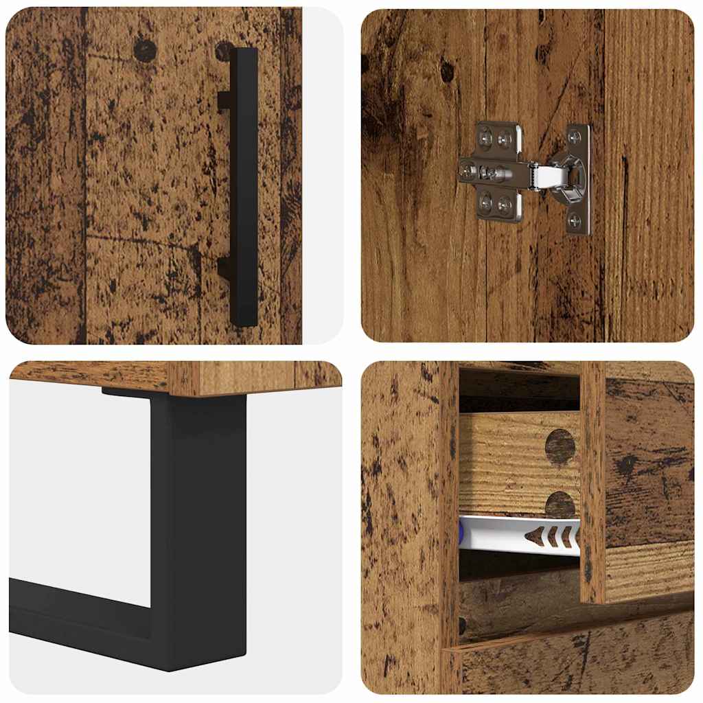 Highboard 2 pcs Old Wood 69.5 x 34 x 180 cm