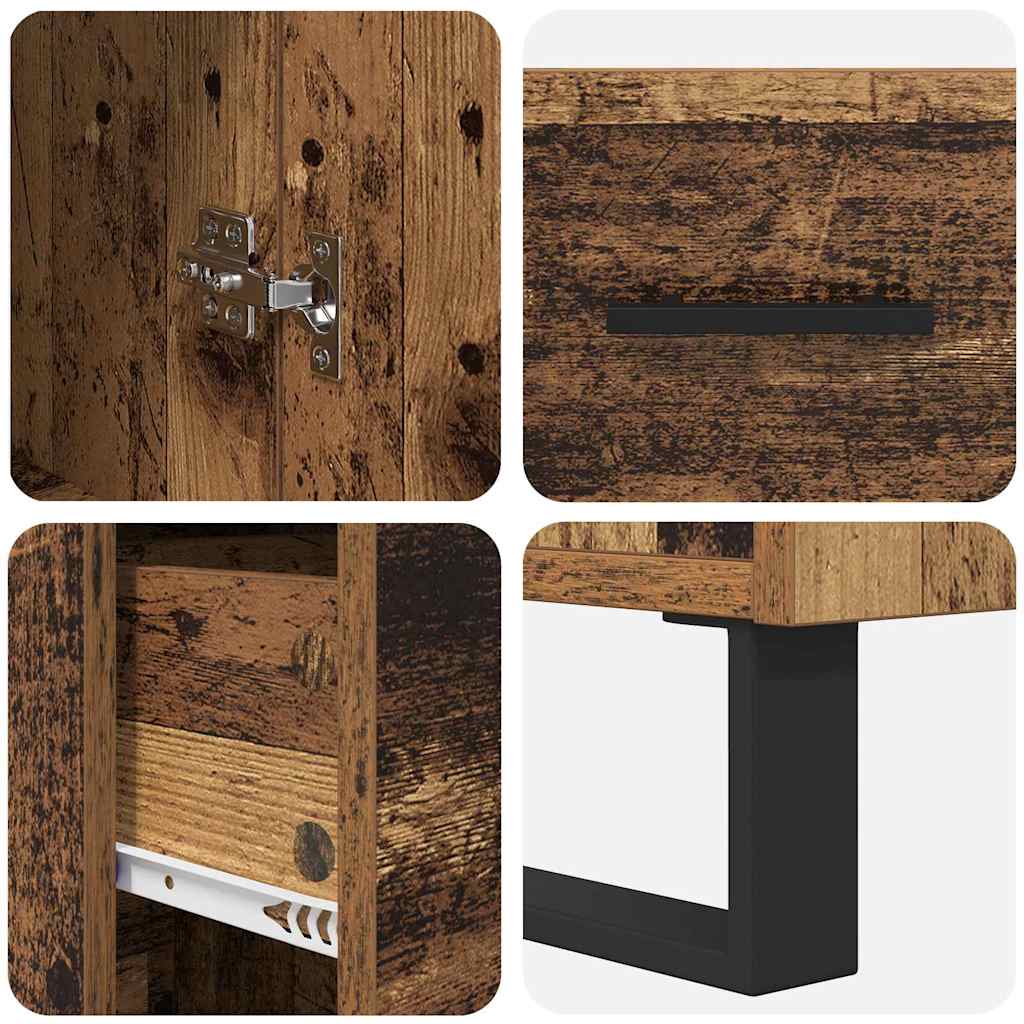 Highboard Old Wood 34.5 x 34 x 180 cm Engineered Wood