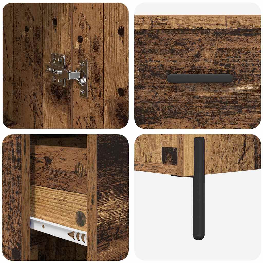 Highboard Old Wood 34.5 x 34 x 180 cm Engineered Wood
