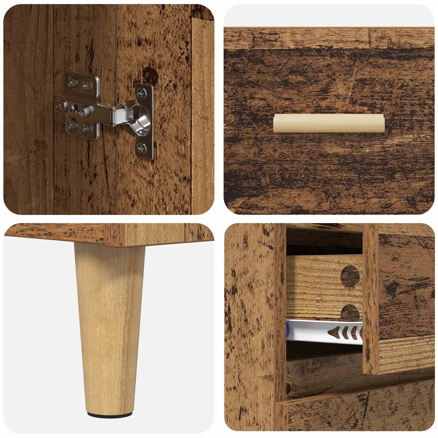 Highboard Old Wood 69.5 x 32.5 x 180 cm Engineered Wood
