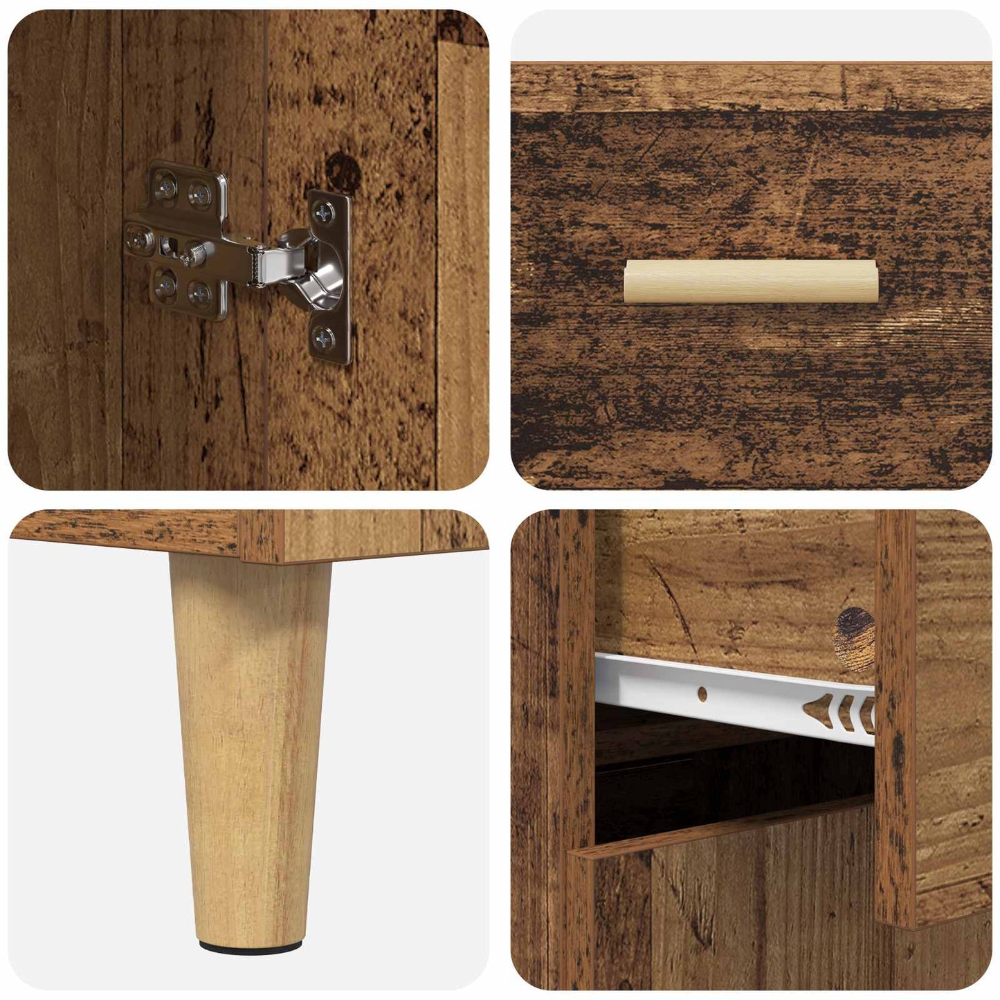 Highboard Old Wood 69.5 x 32.5 x 180 cm Engineered Wood
