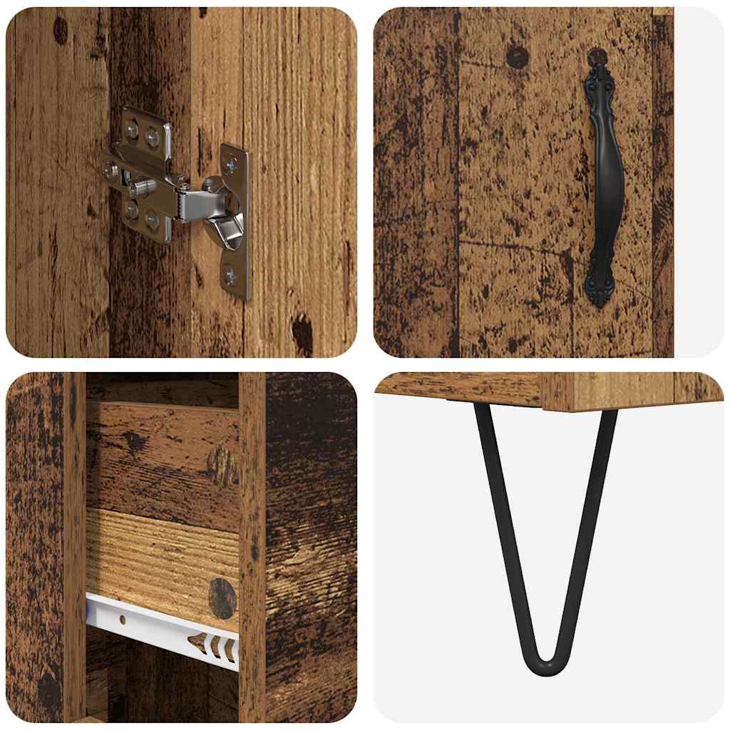 Highboard 2 pcs Old Wood 69.5 x 34 x 180 cm Engineered Wood