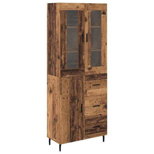 Highboard 2 pcs Old Wood 69.5 x 34 x 180 cm Engineered Wood