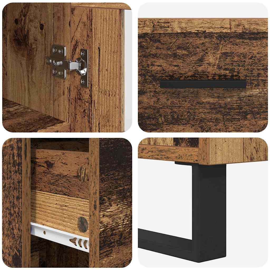 Highboard Old Wood 34.5 x 34 x 180 cm Engineered Wood