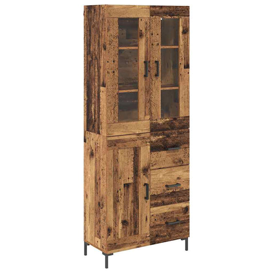 Highboard 2 pcs Old Wood 69.5 x 34 x 180 cm Engineered Wood