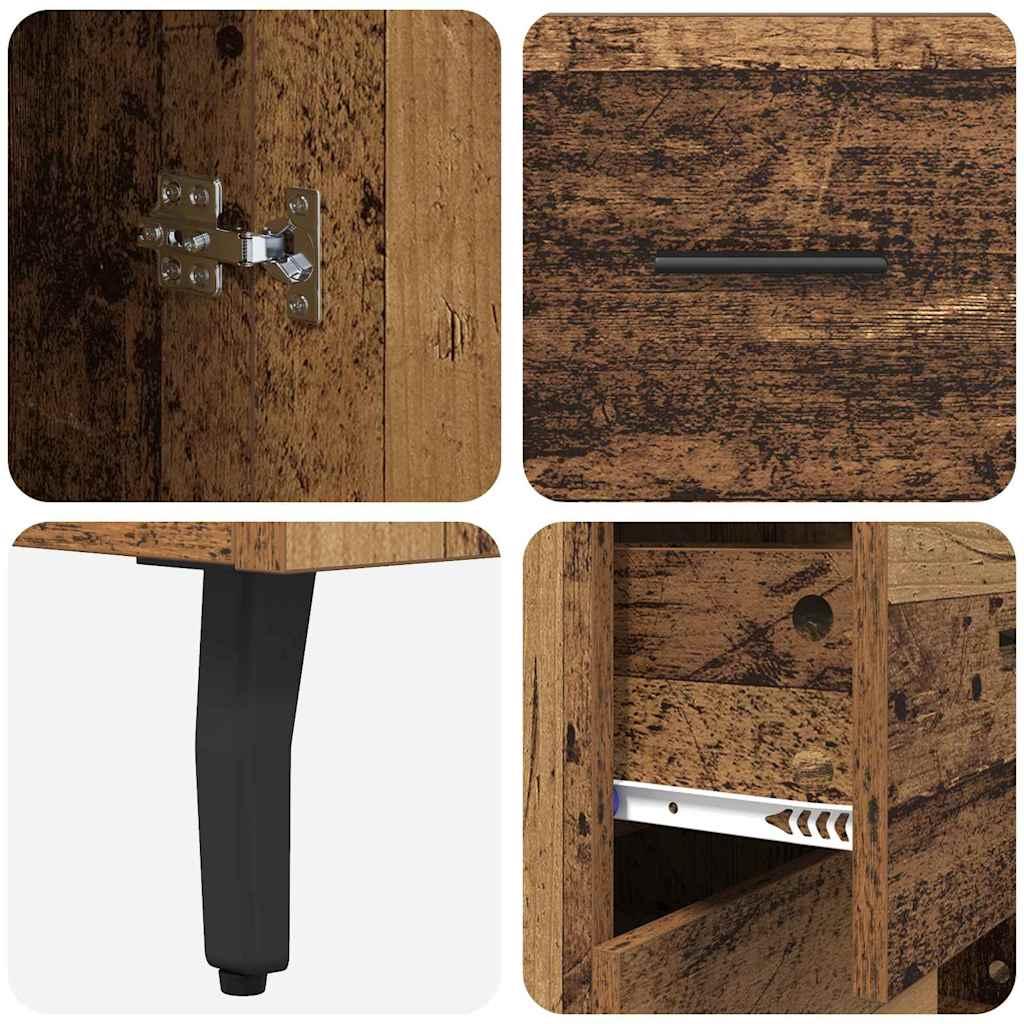 Highboard 2 pcs Old Wood 69.5 x 34 x 180 cm Engineered Wood