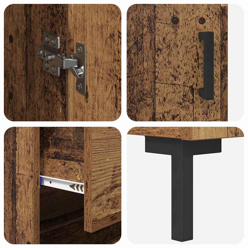 Highboard Old Wood 34.5 x 34 x 180 cm Engineered Wood