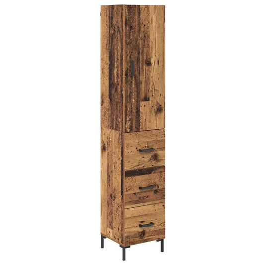 Highboard Old Wood 34.5 x 34 x 180 cm Engineered Wood