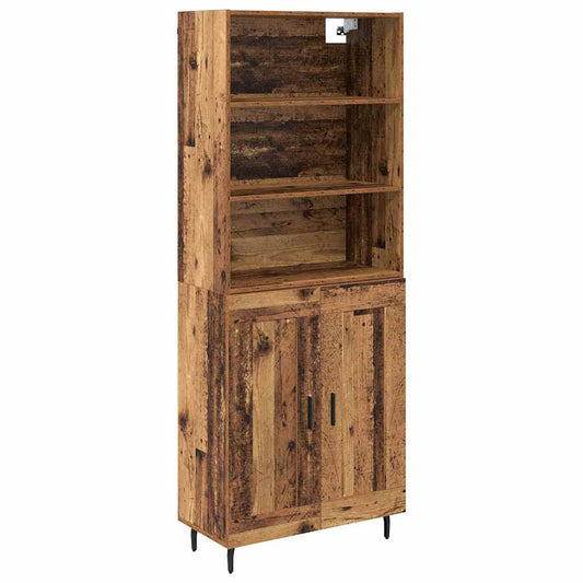 Highboard 2 pcs Old Wood 69.5 x 32.5 x 180 cm Engineered Wood