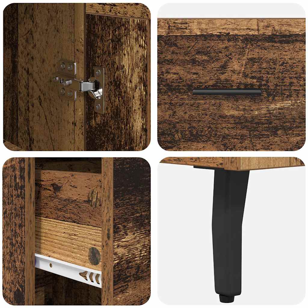 Highboard Old Wood 34.5 x 34 x 180 cm Engineered Wood