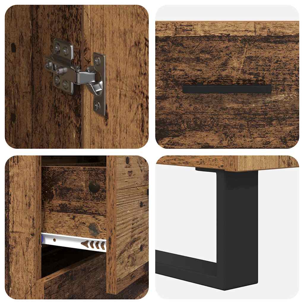 Highboard 2 pcs Old Wood 69.5 x 34 x 180 cm