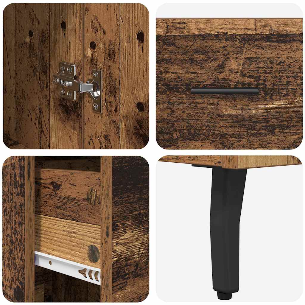 Highboard Old Wood 34.5 x 34 x 180 cm Engineered Wood
