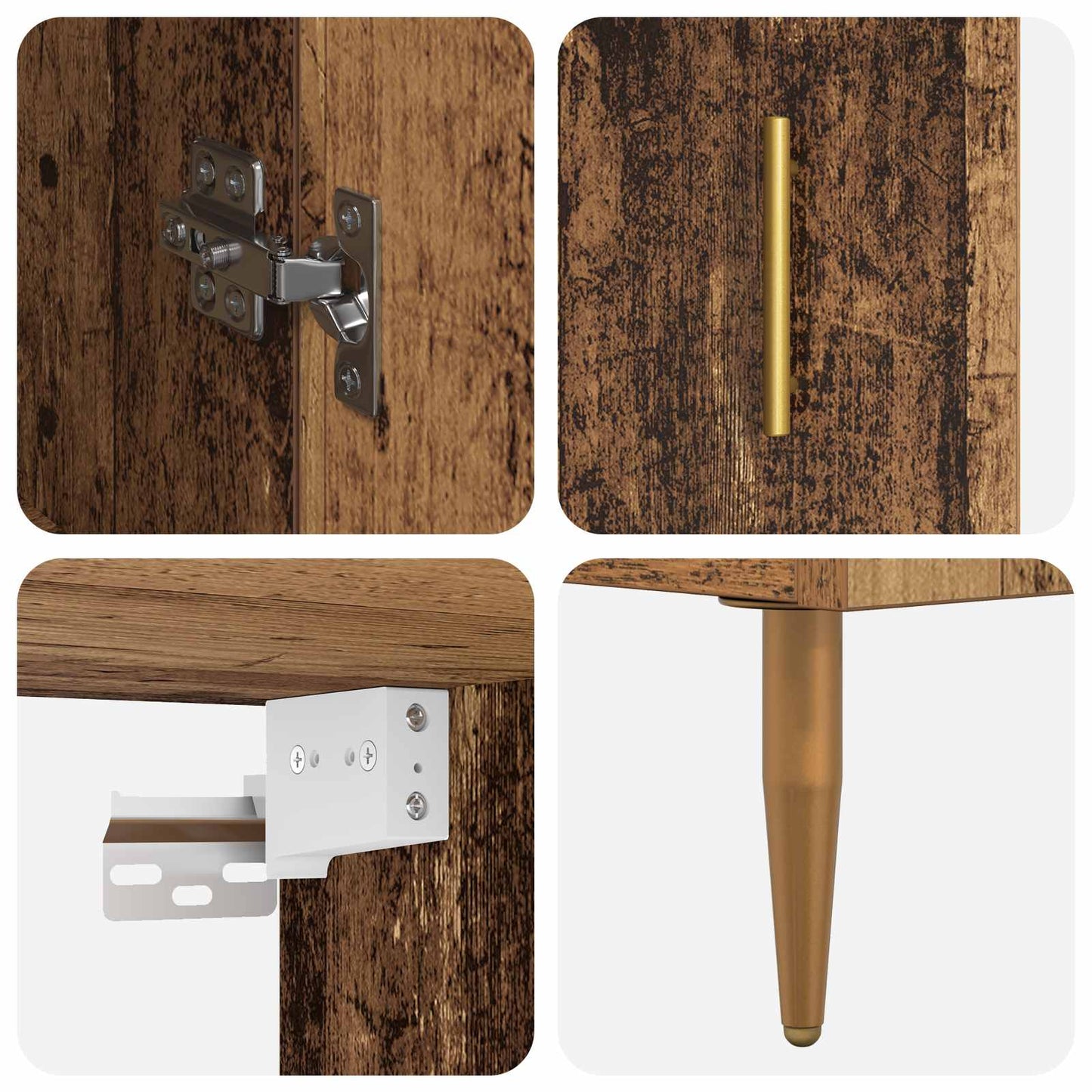 Highboard Old Wood 69.5 x 34 x 180 cm Engineered Wood