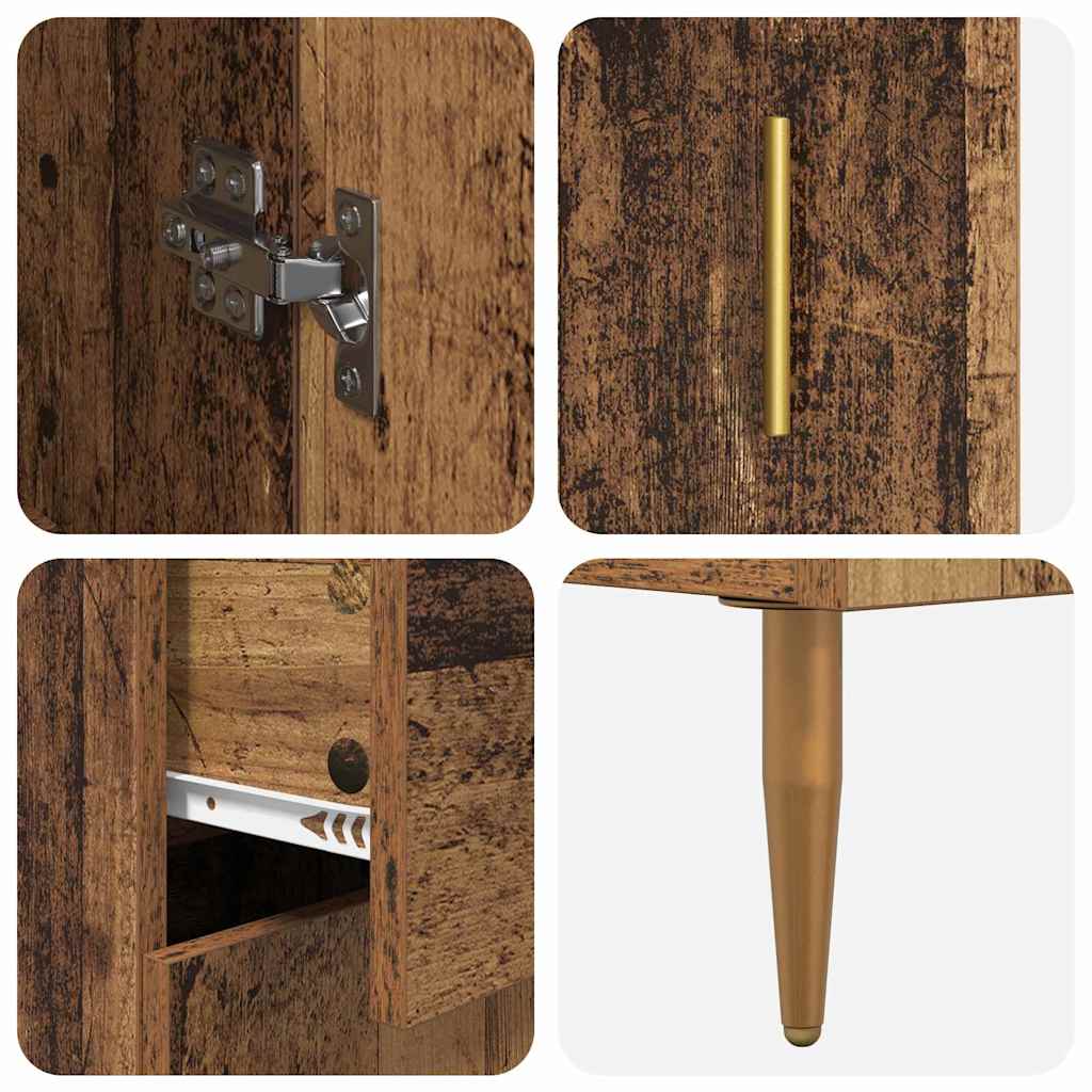 Highboard 2 pcs Old Wood 69.5 x 34 x 180 cm Engineered Wood
