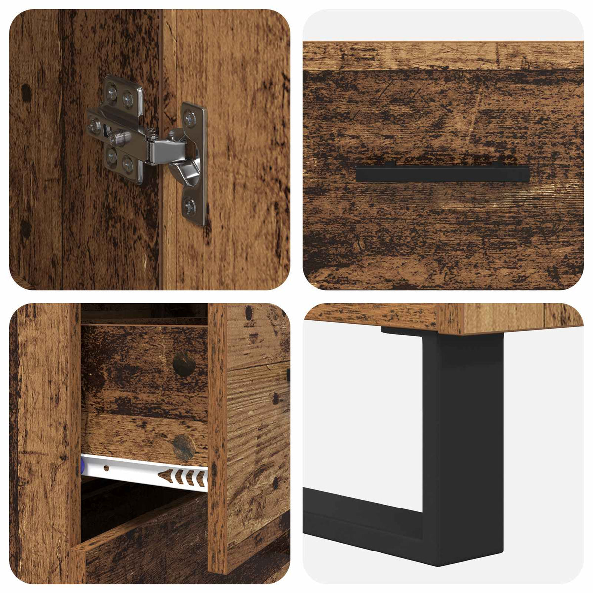 Highboard 2 pcs Old Wood 69.5 x 34 x 180 cm