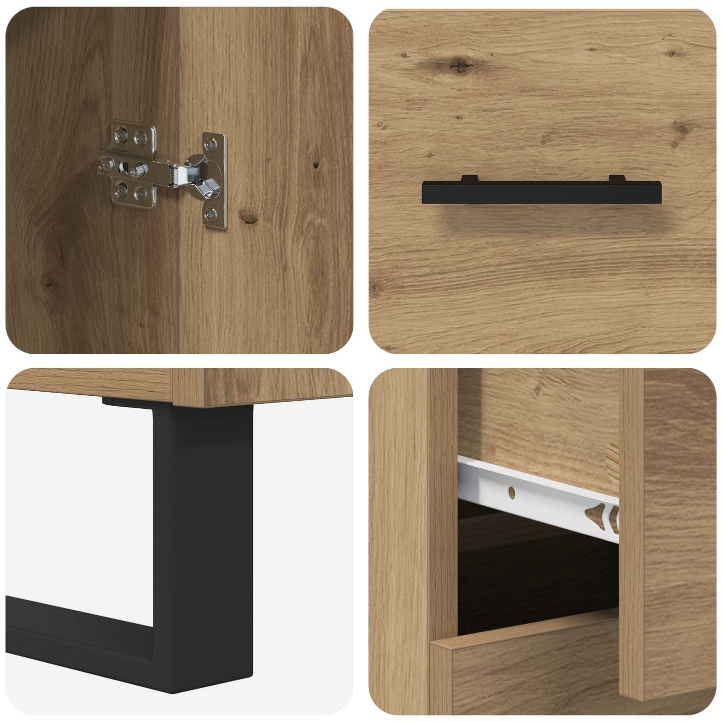 Highboard 2 pcs Artisan Oak 69.5 x 34 x 180 cm