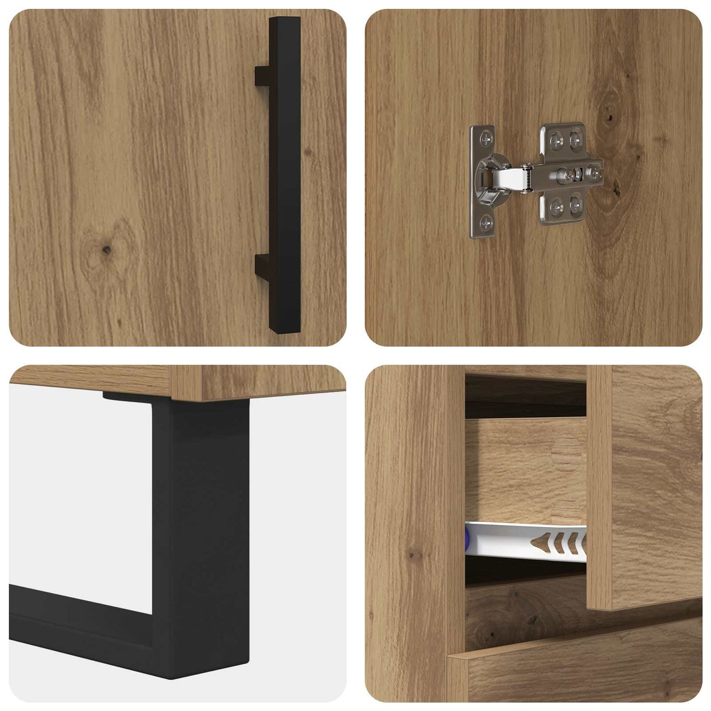 Highboard 2 pcs Artisan Oak 69.5 x 34 x 180 cm