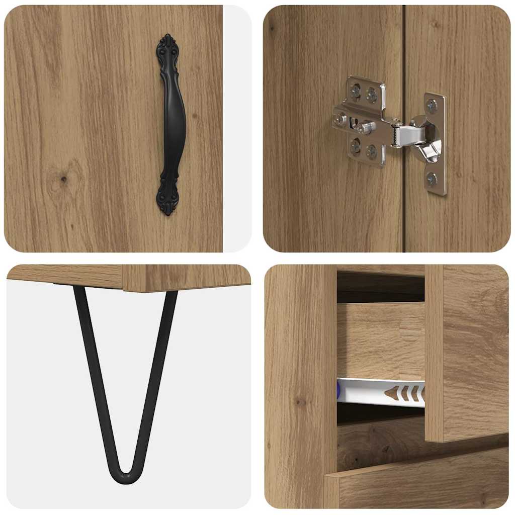 Highboard 2 pcs Artisan Oak 69.5 x 34 x 180 cm Engineered Wood
