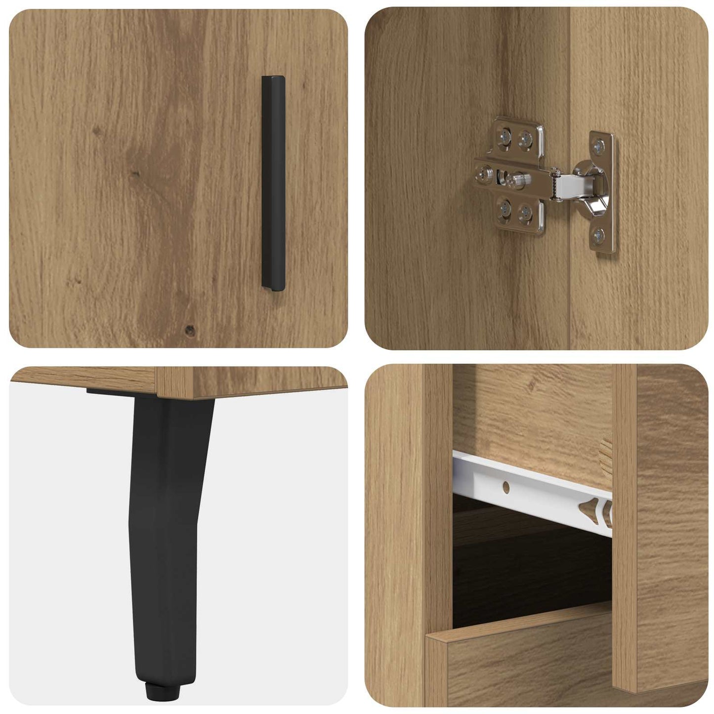 Highboard 2 pcs Artisan Oak 69.5 x 34 x 180 cm Engineered Wood