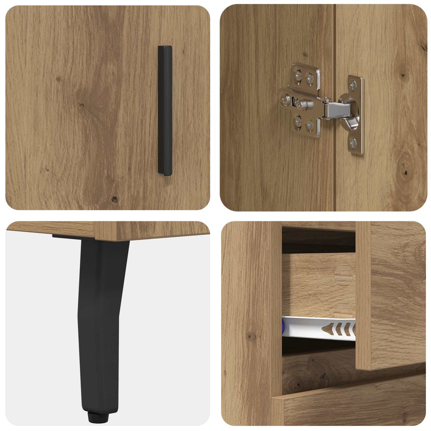 Highboard 2 pcs Artisan Oak 69.5 x 34 x 180 cm Engineered Wood