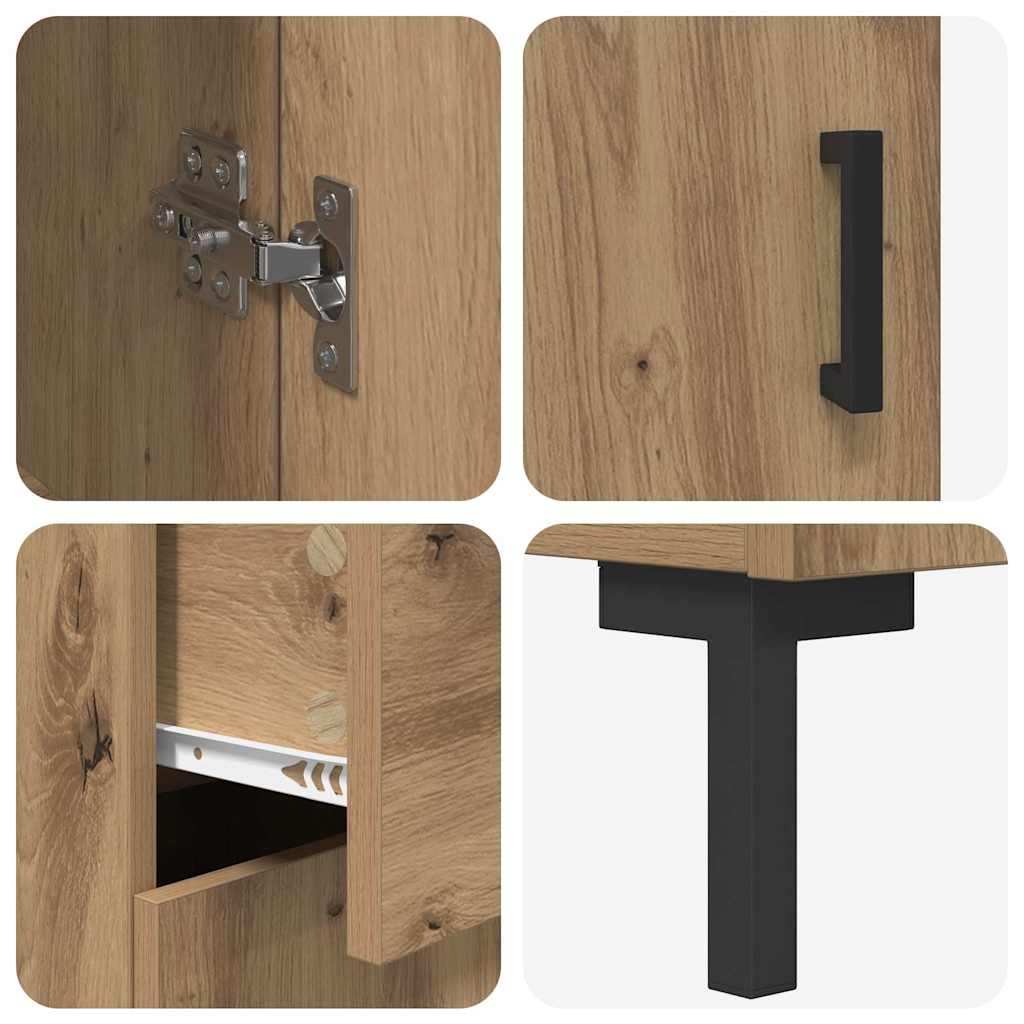 Highboard 2 pcs Artisan Oak 69.5 x 34 x 180 cm Engineered Wood
