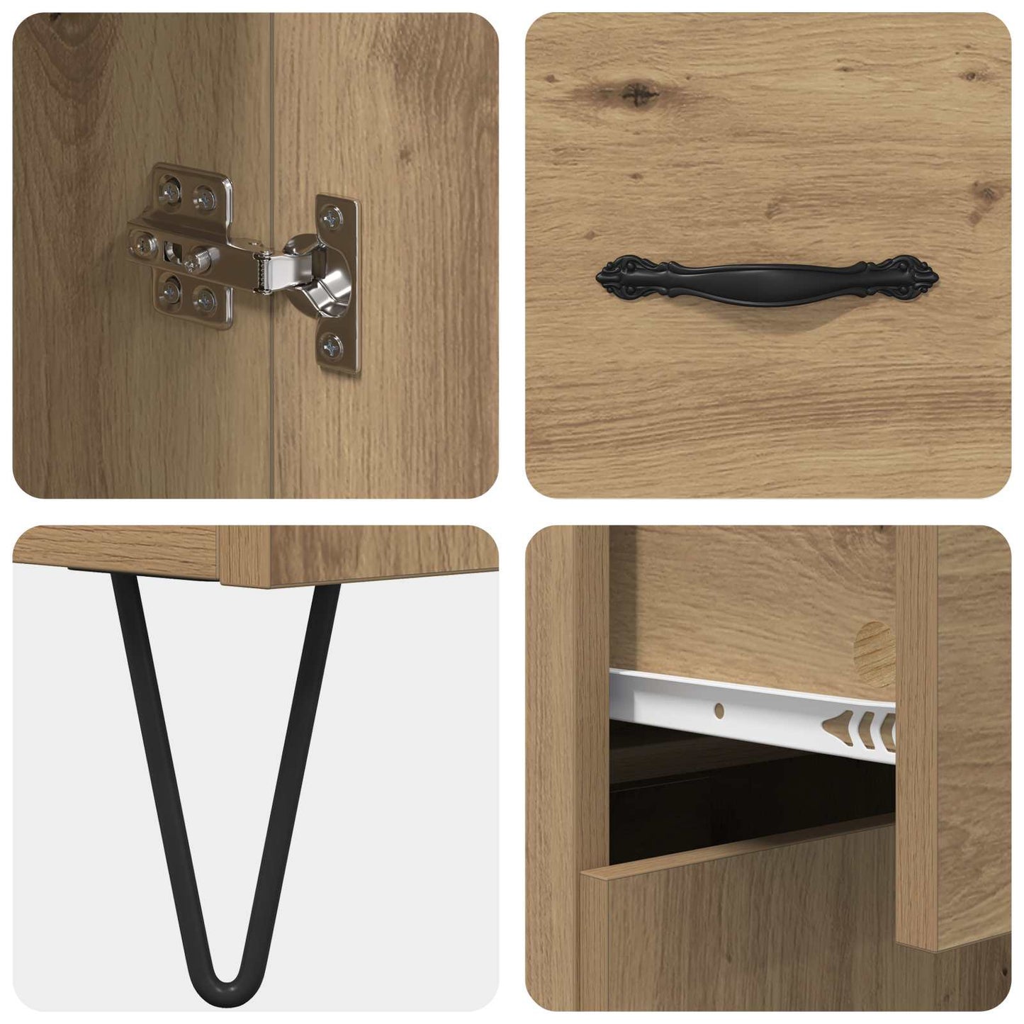 Highboard 2 pcs Artisan Oak 69.5 x 34 x 180 cm Engineered Wood