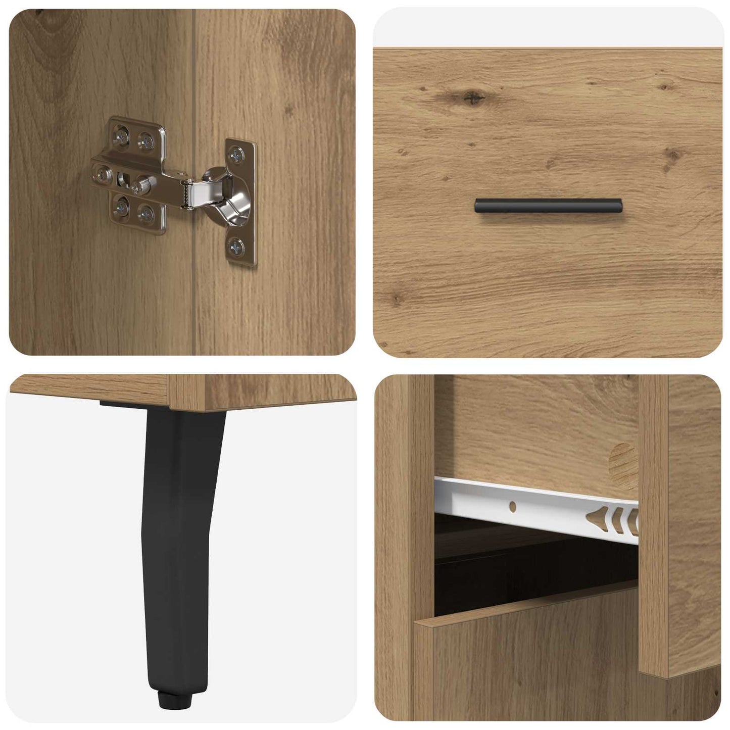 Highboard 2 pcs Artisan Oak 69.5 x 34 x 180 cm Engineered Wood