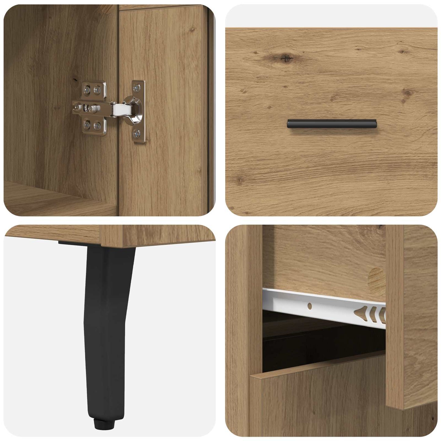 Highboard 2 pcs Artisan Oak 69.5 x 34 x 180 cm Engineered Wood