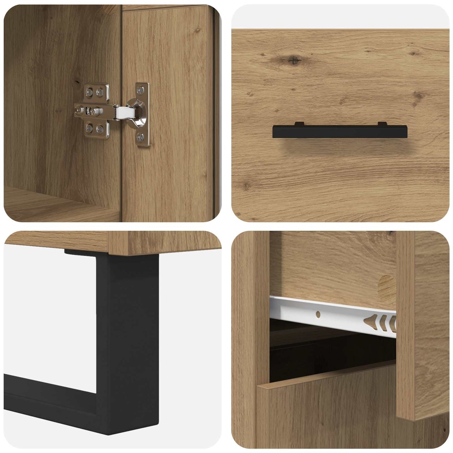 Highboard 2 pcs Artisan Oak 69.5 x 34 x 180 cm Engineered Wood