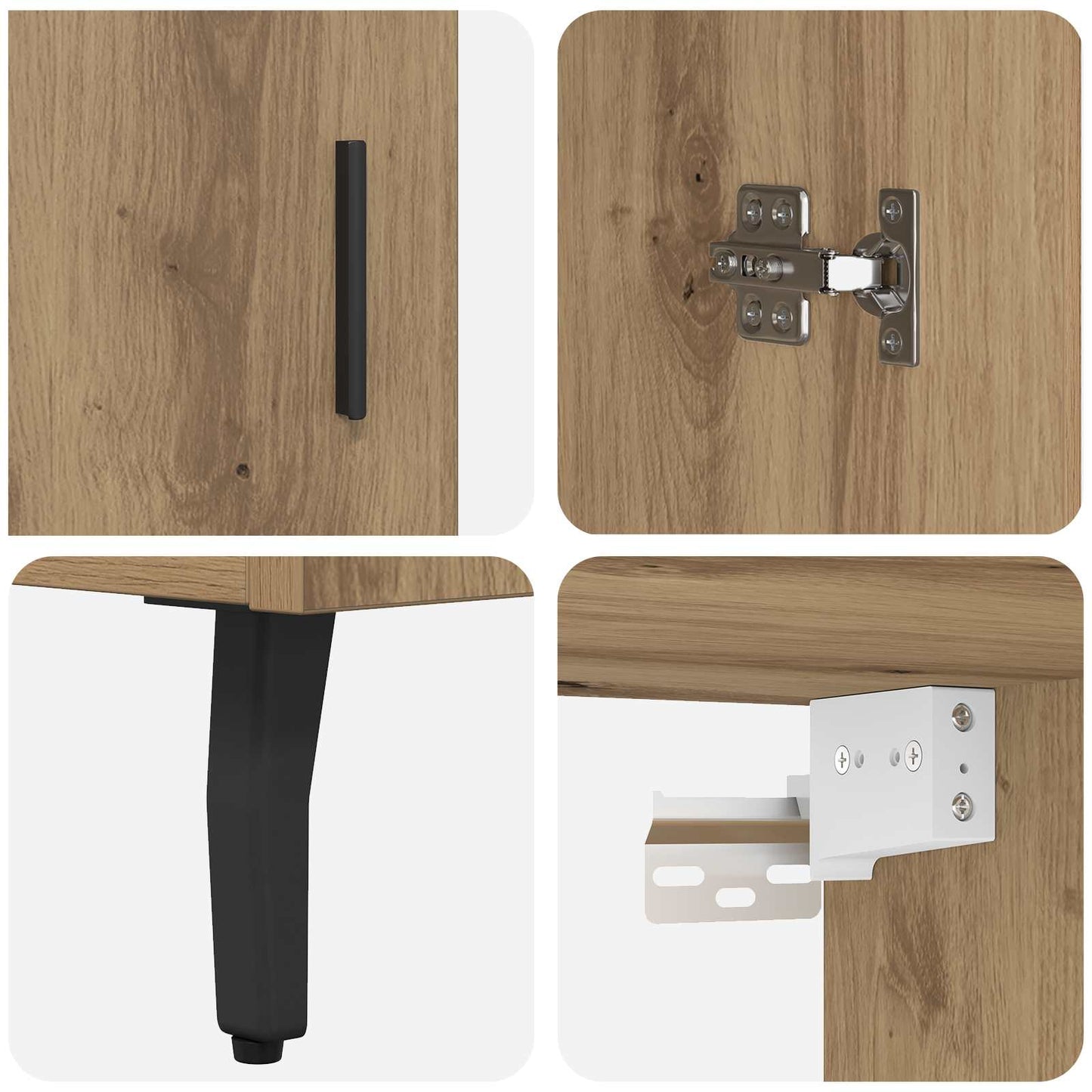 Highboard 2 pcs Artisan Oak 69.5 x 32.5 x 180 cm