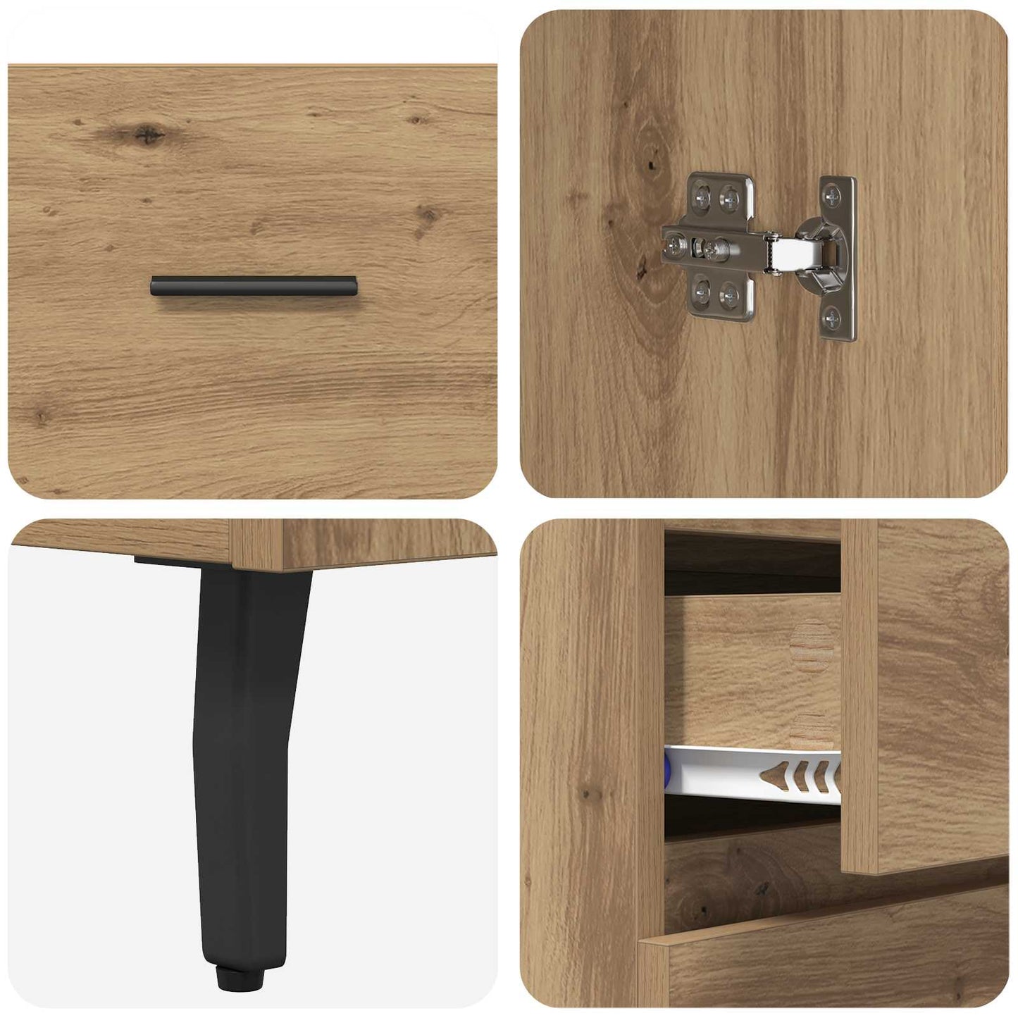 Highboard 2 pcs Artisan Oak 69.5 x 34 x 180 cm Engineered Wood