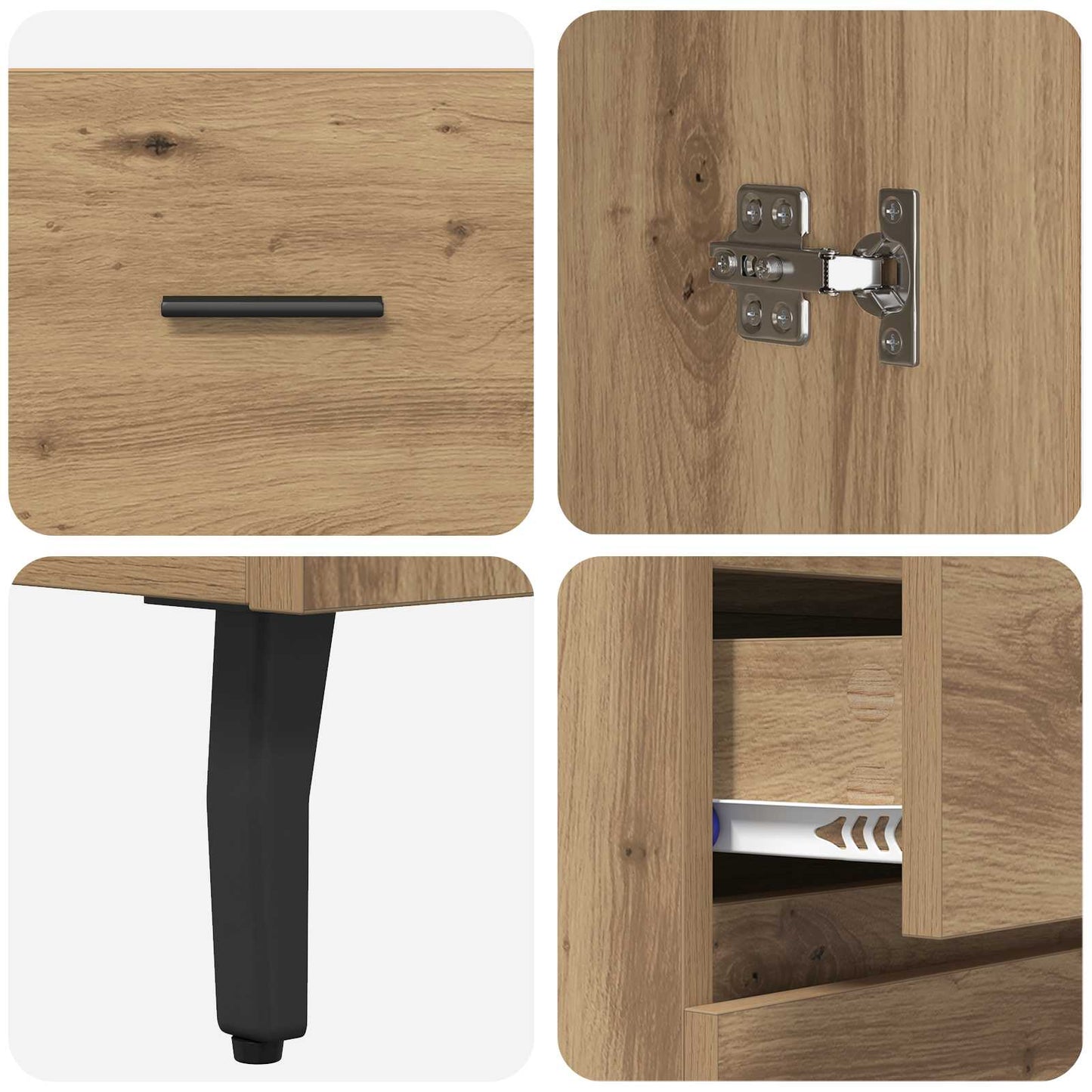 Highboard 2 pcs Artisan Oak 69.5 x 32.5 x 180 cm
