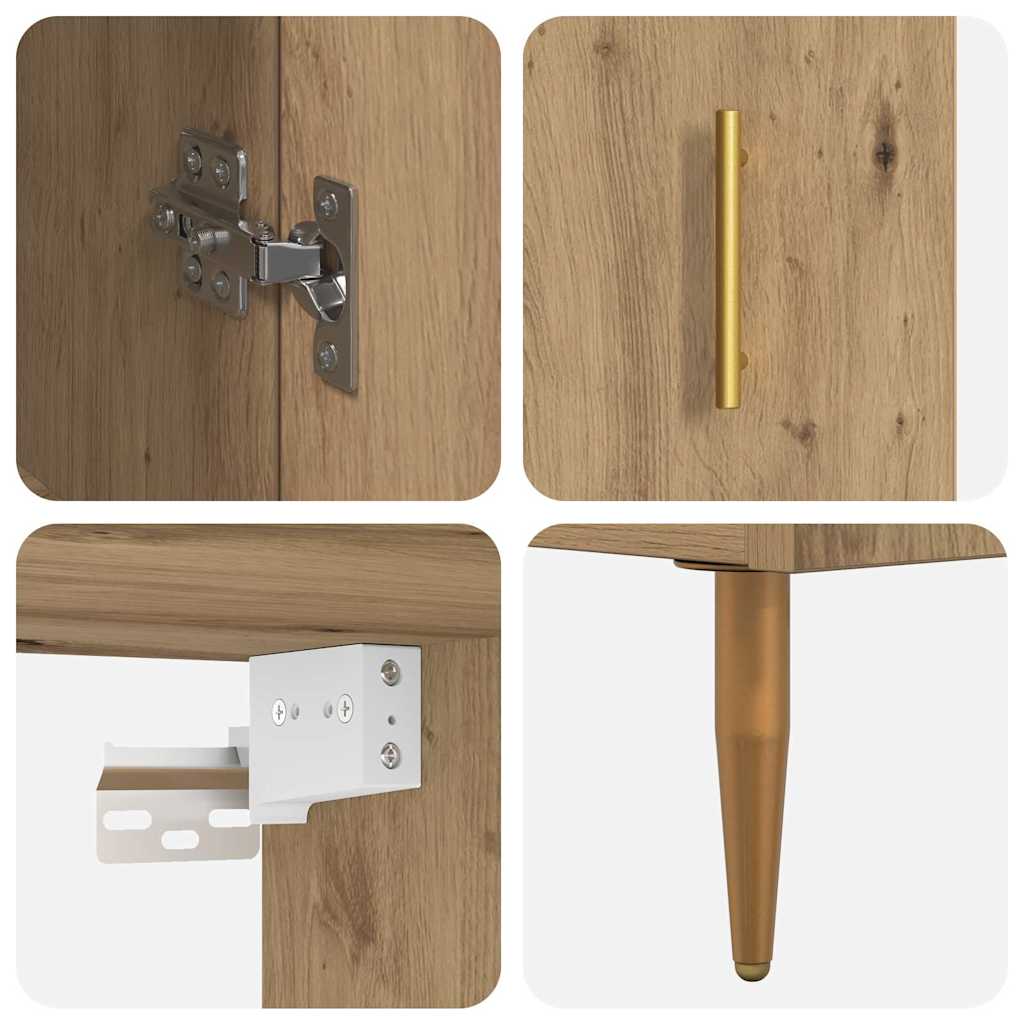 Highboard 2 pcs Artisan Oak 69.5 x 34 x 180 cm Engineered Wood