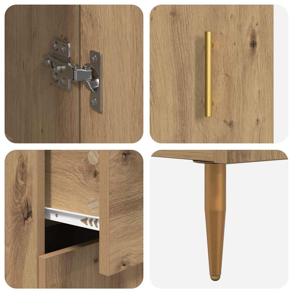 Highboard 2 pcs Artisan Oak 69.5 x 34 x 180 cm Engineered Wood