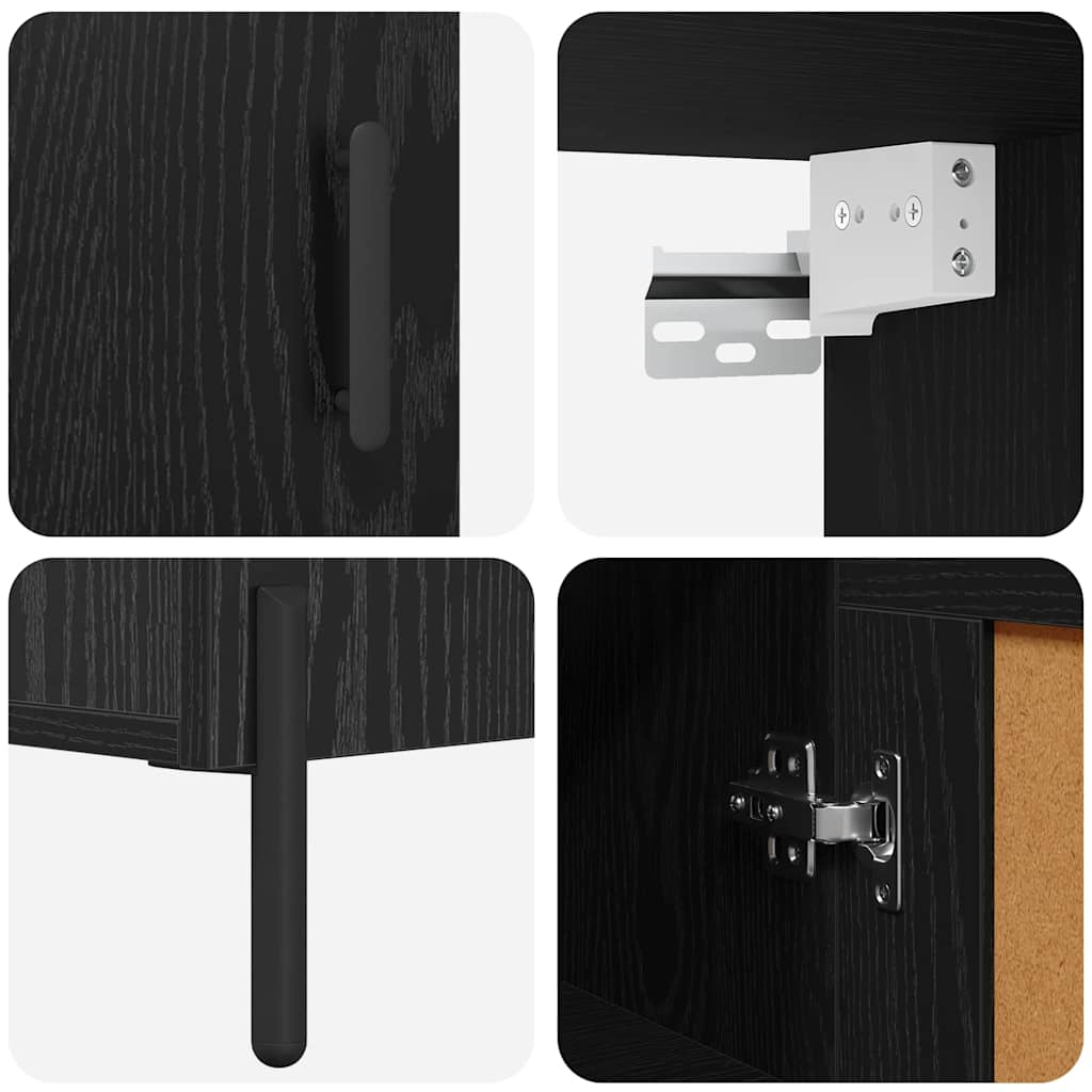 Highboard 2 pcs Black Oak 69.5 x 34 x 180 cm Engineered Wood
