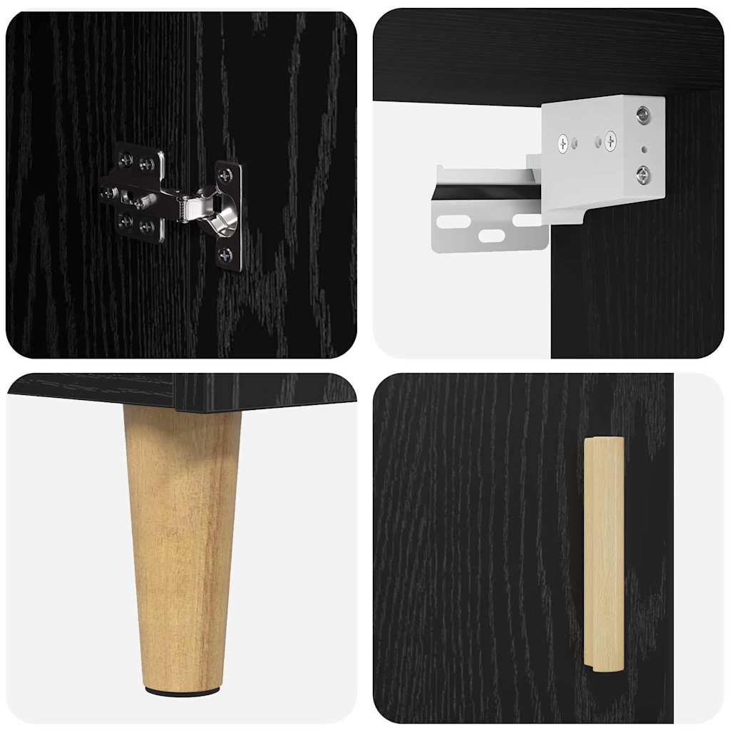 Highboard Black Oak 69.5 x 32.5 x 180 cm Engineered Wood