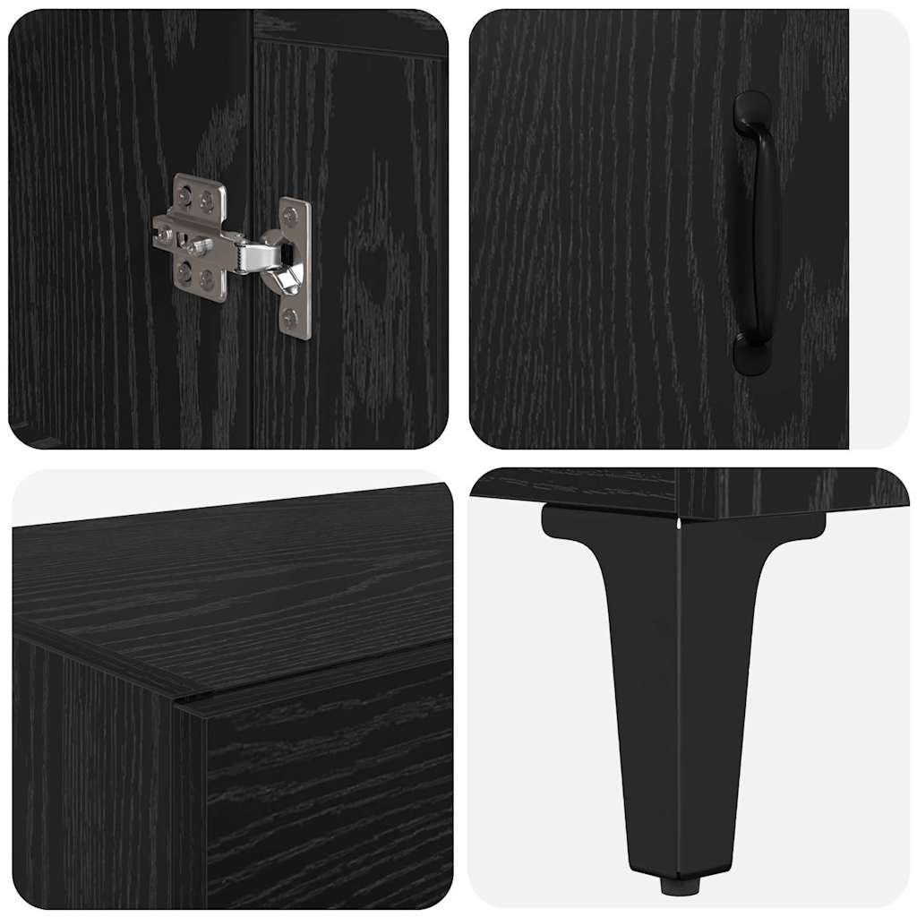 Highboard Black Oak 69.5 x 34 x 180 cm Engineered Wood