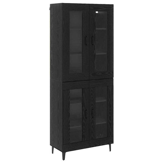 Highboard Black Oak 69.5 x 34 x 180 cm Engineered Wood