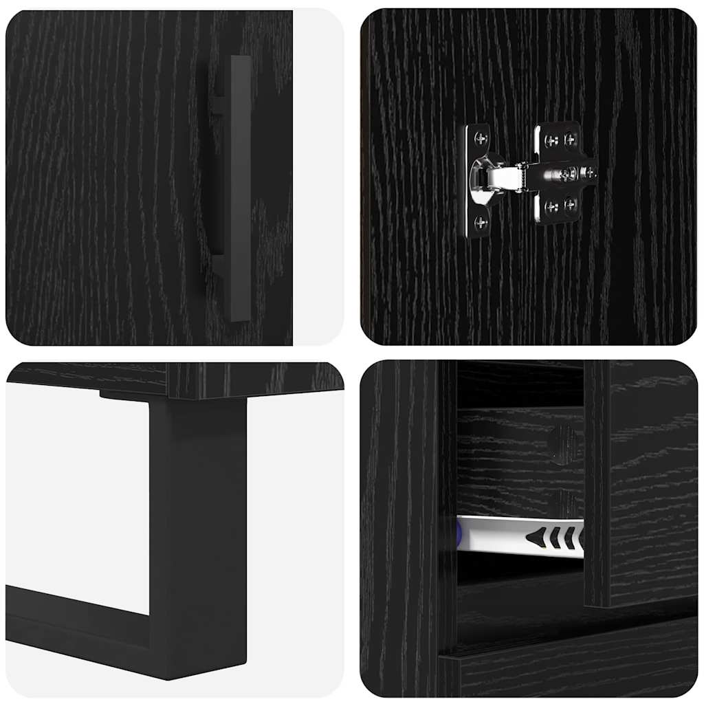 Highboard 2 pcs Black Oak 69.5 x 34 x 180 cm