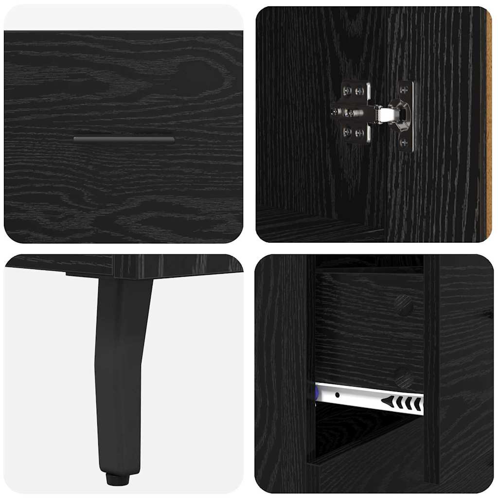 Highboard 2 pcs Black Oak 69.5 x 34 x 180 cm Engineered Wood