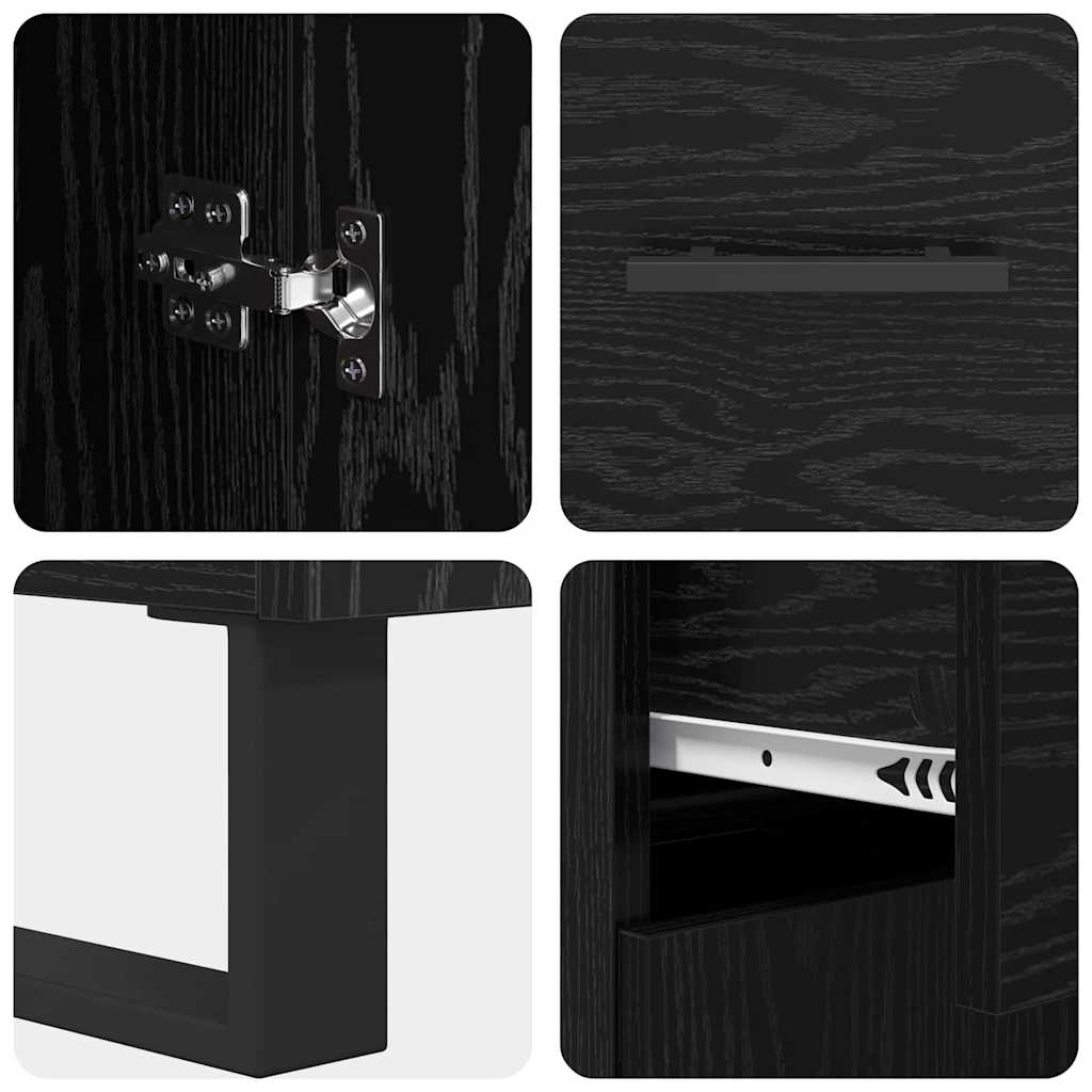 Highboard 2 pcs Black Oak 69.5 x 34 x 180 cm