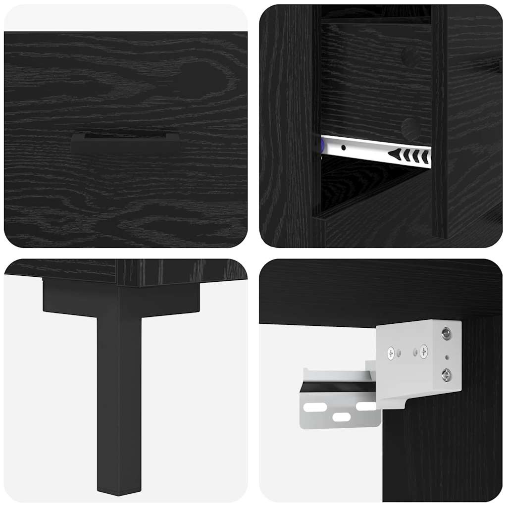 Highboard Black Oak 69.5 x 34 x 180 cm Engineered Wood