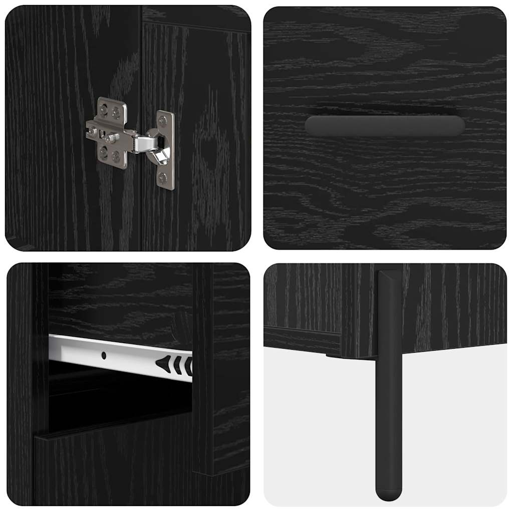 Highboard Black Oak 69.5 x 34 x 180 cm Engineered Wood